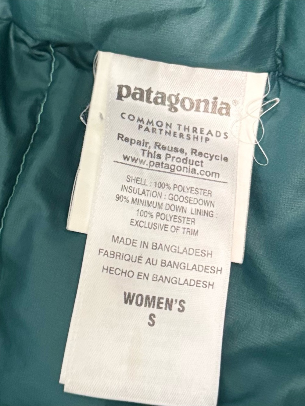 Patagonia Women's Goose Down Puffer Jacket Size S in Aqua Stone (Green) - Picture 9 of 10